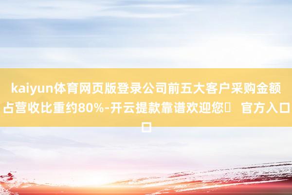 kaiyun体育网页版登录公司前五大客户采购金额占营收比重约80%-开云提款靠谱欢迎您✅ 官方入口