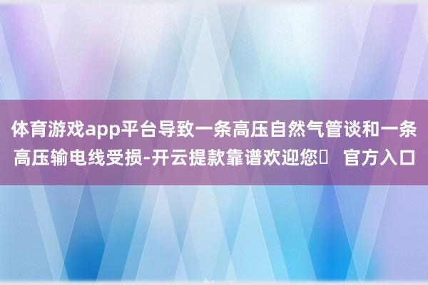 体育游戏app平台导致一条高压自然气管谈和一条高压输电线受损-开云提款靠谱欢迎您✅ 官方入口